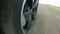 Australia - February 02, 2020: car wheel spinning point of view, day country side