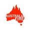 Australia fire sign isolated white background vector