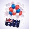 Australia flag with balloons. vector