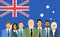 Australia Flag Businessmen Group Business People