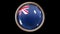 Australia flag button isolated on black