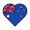 Australia Flag Festive Patriot Heart Outline Icon