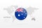 Australia flag glossy icon. Vector World Map infographic symbol. Australian sign for business, design