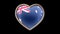 Australia flag heart isolated on black luma matte. Patriotism