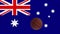 Australia flag wavers and basketball rotates, loop