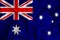 Australia flag waving in the wind, close up. Australia Patriotism Concept