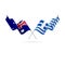 Australia and Greece flags. Crossed flags. Vector illustration.