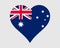 Australia Heart Flag. Australian Aussie Love Shape Country Nation National Flag. Commonwealth of Australia Banner Icon Sign Symbol