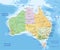 Australia - Highly detailed editable political map with separated layers.