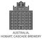 Australia, Hobart, Cascade Brewery travel landmark vector illustration