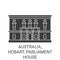 Australia, Hobart, Parliament House travel landmark vector illustration