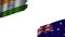 Australia and India Flags, Obsolete Torn Weathered, Crisis Concept, 3D Illustration