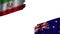 Australia and Iran Flags, Obsolete Torn Weathered, Crisis Concept, 3D Illustration