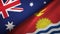 Australia and Kiribati two flags textile cloth, fabric texture