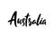 Australia Lettering. Handwritten name of the country.