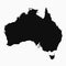 Australia map - black monochrome shape. Vector.