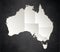 Australia map Black White separate region individual blank blackboard raster