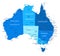 Australia map. Cities, regions. Vector