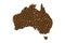 Australia - map of coffee bean