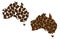 Australia - map of coffee bean