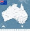 Australia - map and flag - illustration