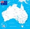 Australia - map and flag - illustration