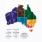 Australia Map Infographic Template geometric concept banner.