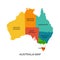 Australia map with regions. Vector illustration. Australian state territory
