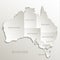 Australia map separate individual card paper 3D natural