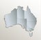 Australia map white blue separate individual states card paper 3D