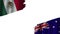 Australia and Mexico Flags, Obsolete Torn Weathered, Crisis Concept, 3D Illustration