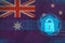Australia network protected. Web defense concept.