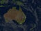 Australia and New Zealand at night on planet Earth