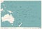 Australia and Oceania Map - Vintage Vector Illustration