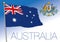Australia official national flag and coat of arms