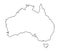Australia outline map vector illustration
