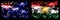 Australia, Ozzie vs Kurdistan, Kurdish New Year celebration sparkling fireworks flags concept background. Combination of two