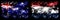 Australia, Ozzie vs Netherlands, Dutch New Year celebration sparkling fireworks flags concept background. Combination of two