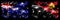 Australia, Ozzie vs Papua New Guinea New Year celebration sparkling fireworks flags concept background. Combination of two