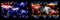 Australia, Ozzie vs Swaziland, Swazi New Year celebration sparkling fireworks flags concept background. Combination of two