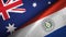 Australia and Paraguay two flags textile cloth, fabric texture