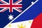 Australia and Philippines, symbol of national flags from textile