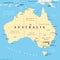 Australia, political map with internal administrative boundaries