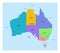 Australia Political Map Raster Illustration