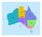 Australia Political Map Vector Illustration