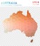 Australia polygonal map, mosaic style country.
