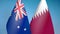 Australia and Qatar two flags