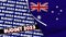 Australia Realistic Flag with Budget 2023 Title Fabric Texture 3D Illustration