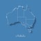 Australia region map: blue with white outline and.