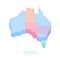 Australia region map: colorful isometric top view.